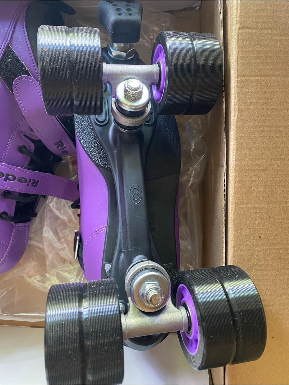 Purple Women's Retro Quad Roller Skates with Secure Strap - Picture 3 of 5